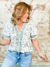 Camry Print Ruffle Front Top