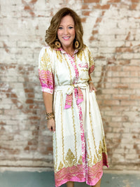 Penny Border Accent Midi Dress