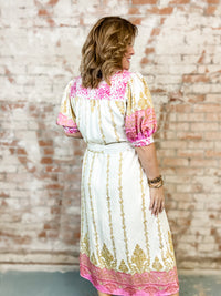 Penny Border Accent Midi Dress