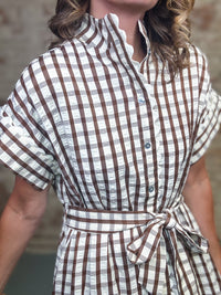 Carmen Gingham Belted Dress