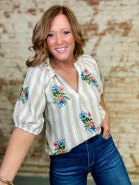 THML Makenna Embroidered Top
