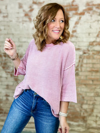 Addie Mineral Washed Sweater Top