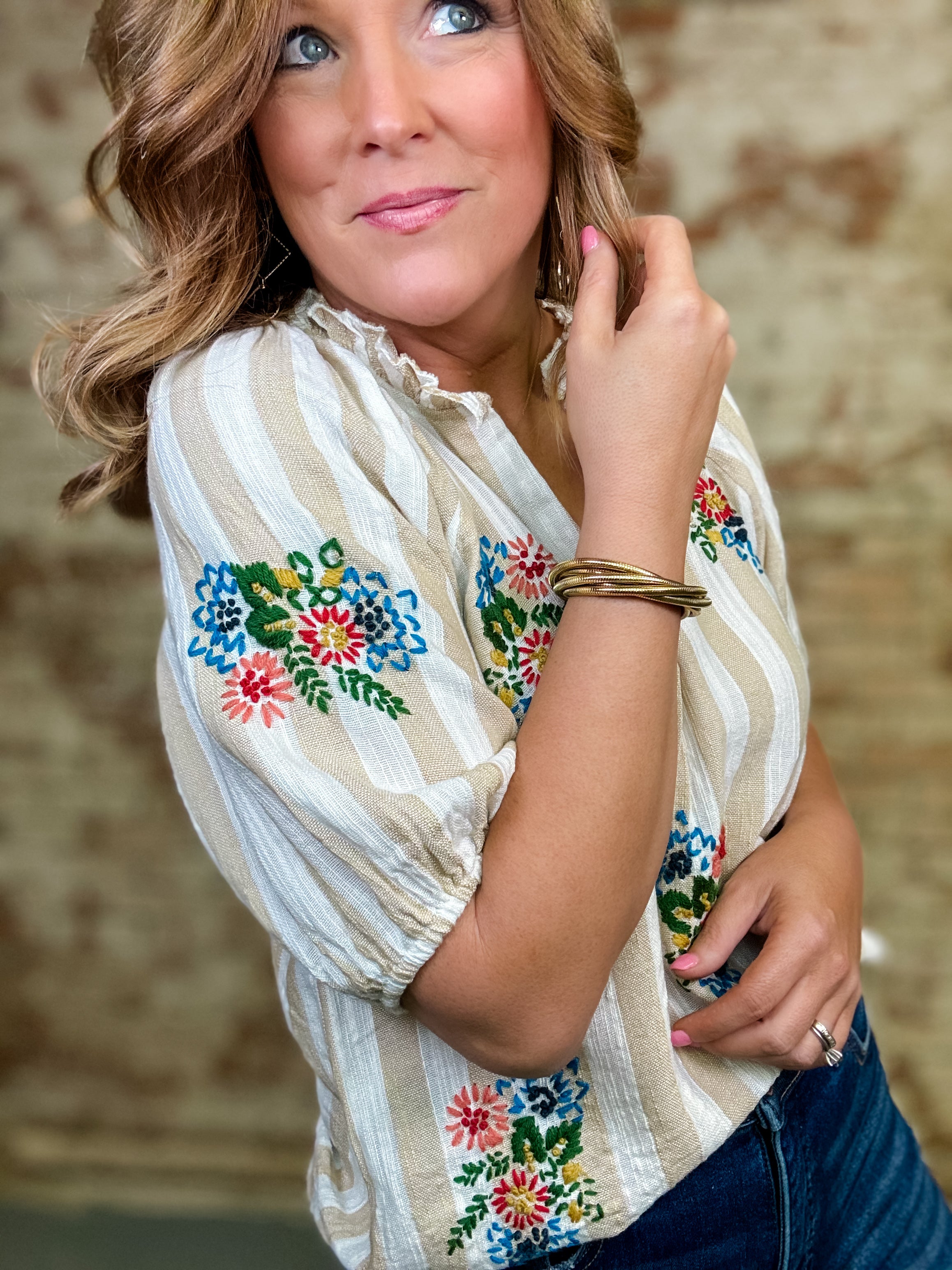 THML Makenna Embroidered Top