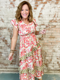 Dorothy Paisley Ruffle Tiered Dress