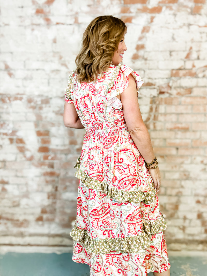 Dorothy Paisley Ruffle Tiered Dress