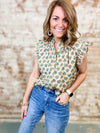 THML Arielle Floral Button Front Top