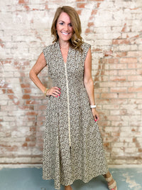 Jordan Leopard Zip Front Dress