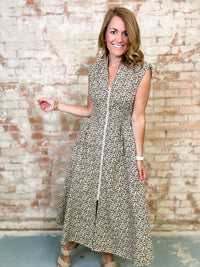 Jordan Leopard Zip Front Dress