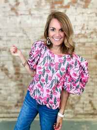 Janet Scallop Hem Floral Top