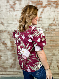 Rachel Floral Button Front Top