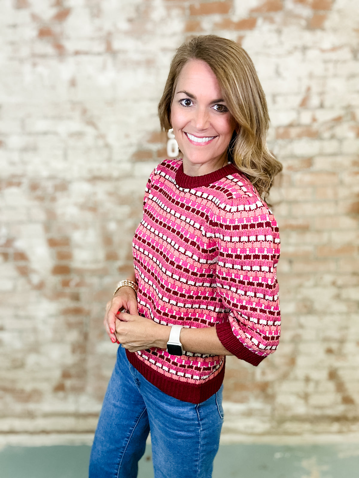 THML Joanna Textured Knit Top