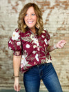 Rachel Floral Button Front Top