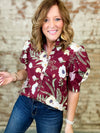 Rachel Floral Button Front Top