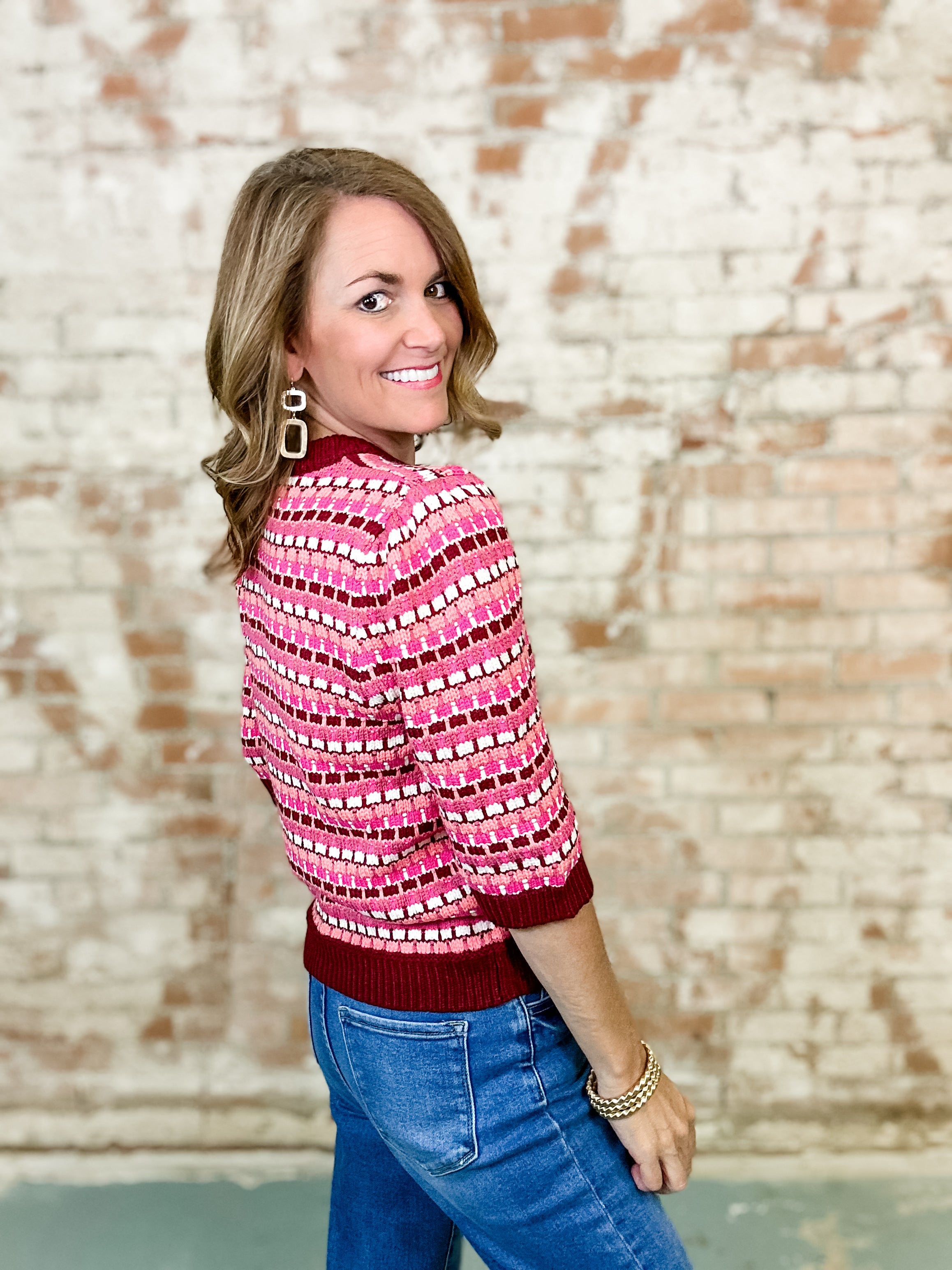 THML Joanna Textured Knit Top