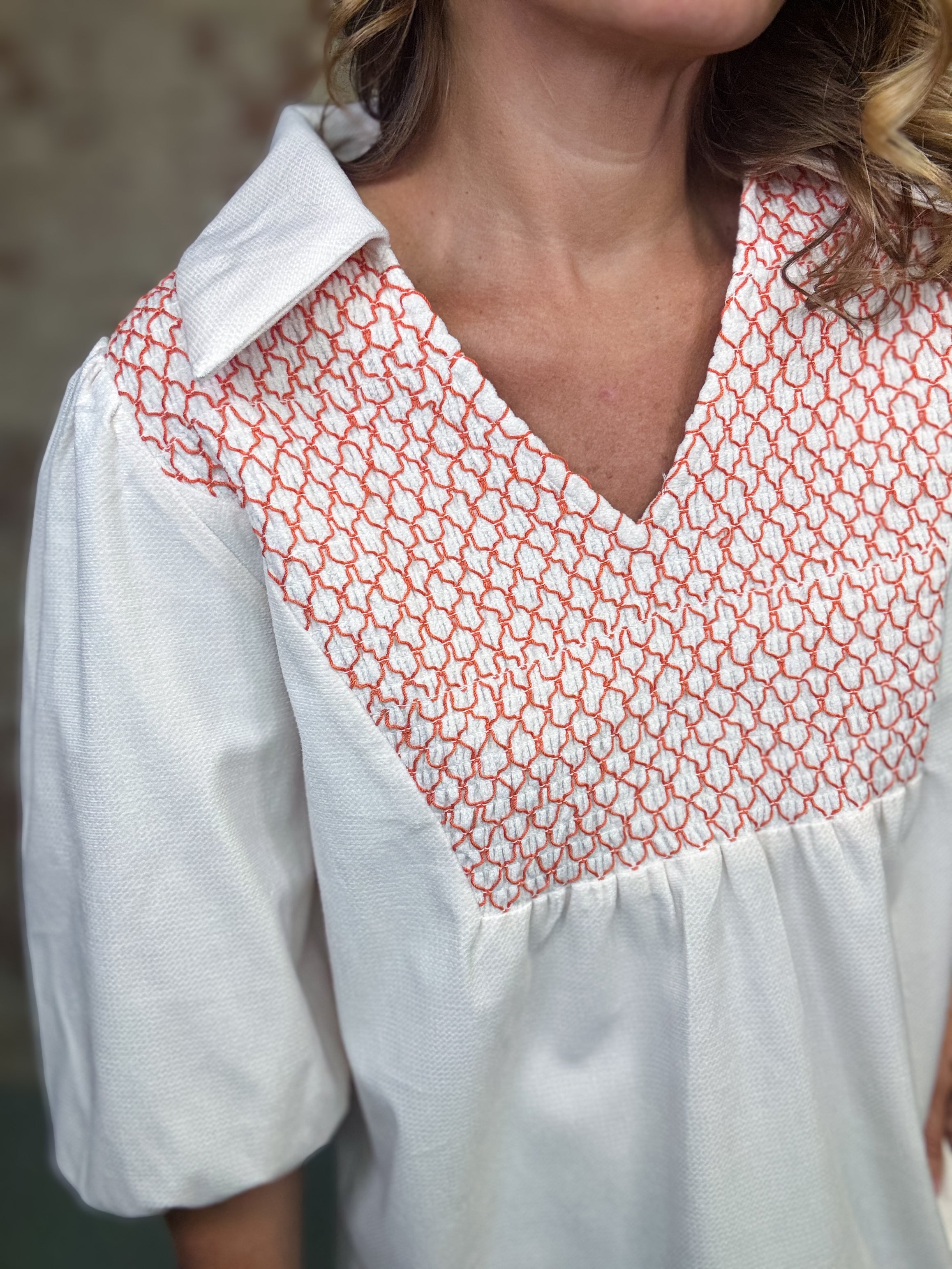 Vickie Smocked Top