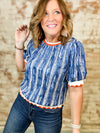 Lucy Embroidered Stripe Top