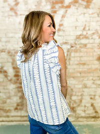 THML Lisa Embroidered Stripe Top