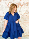 McCarthy Navy Tiered Dress