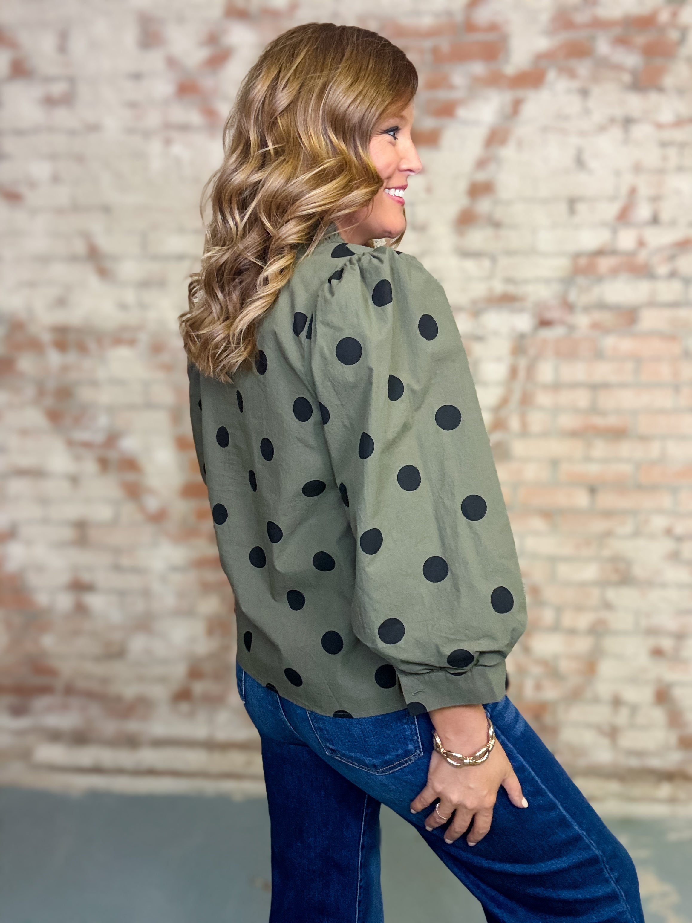 Makenna Polka Dot Top