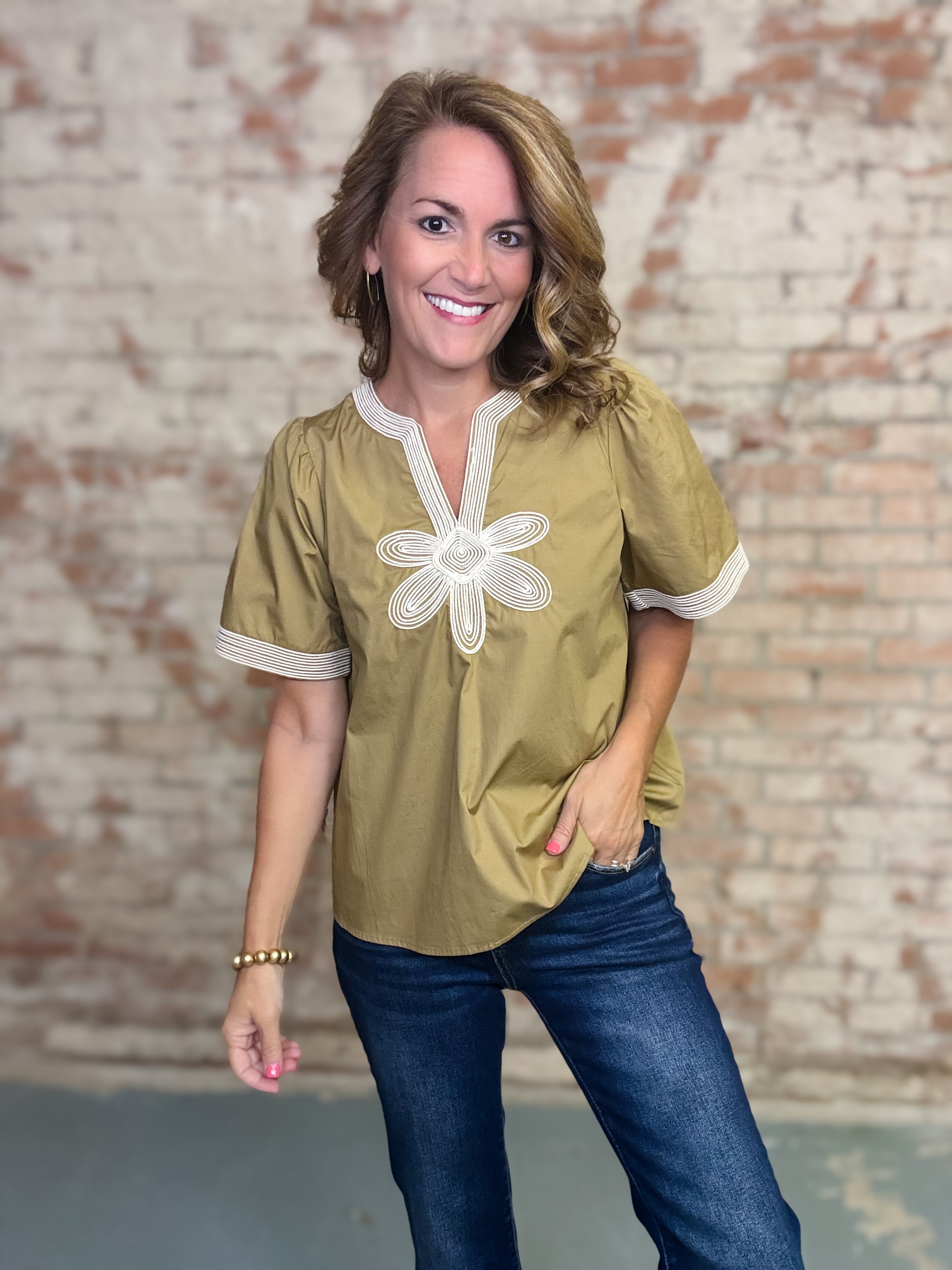 Olden Flower Motif Top