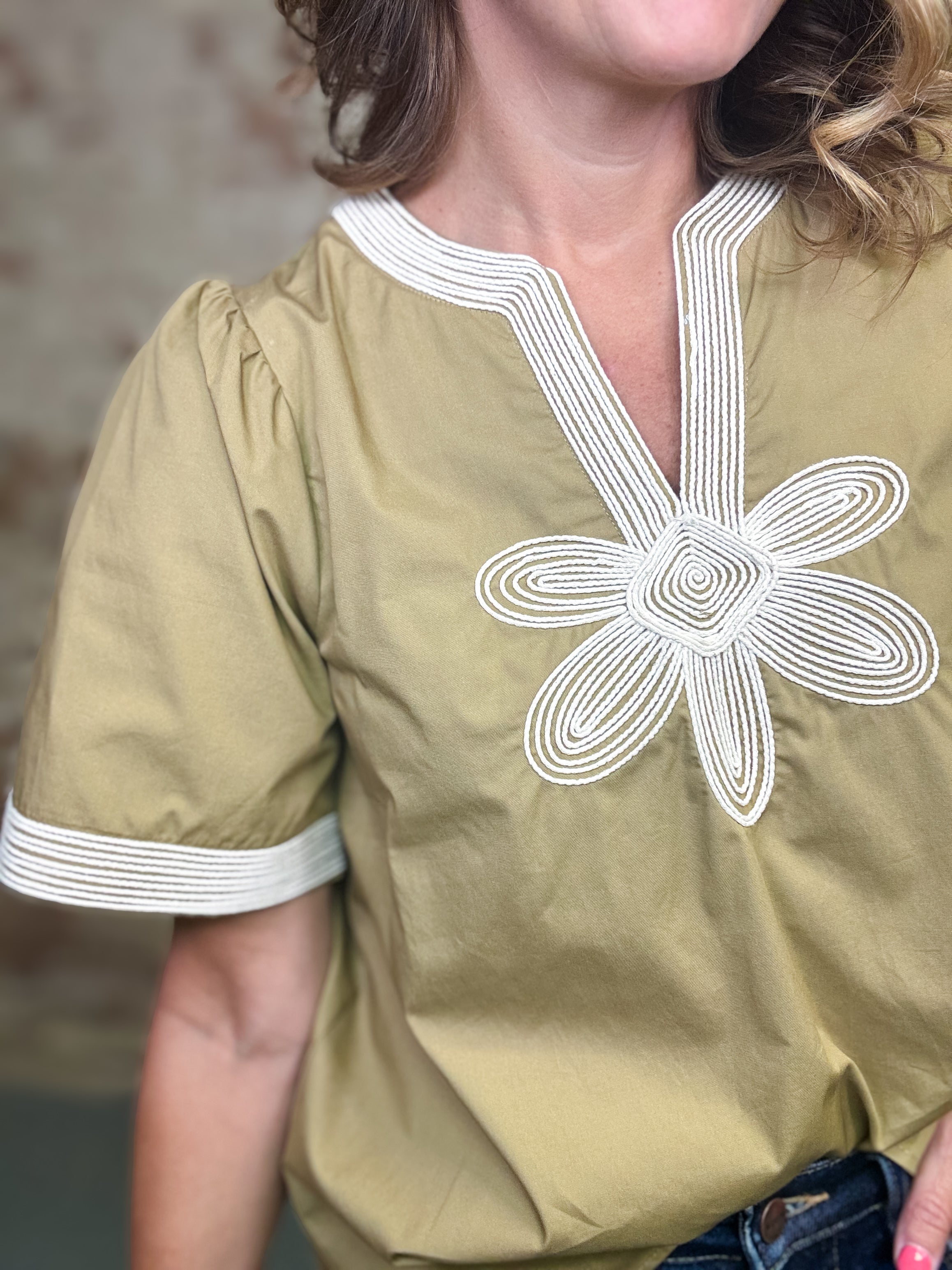Olden Flower Motif Top