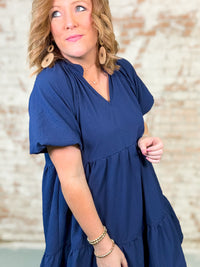 McCarthy Navy Tiered Dress