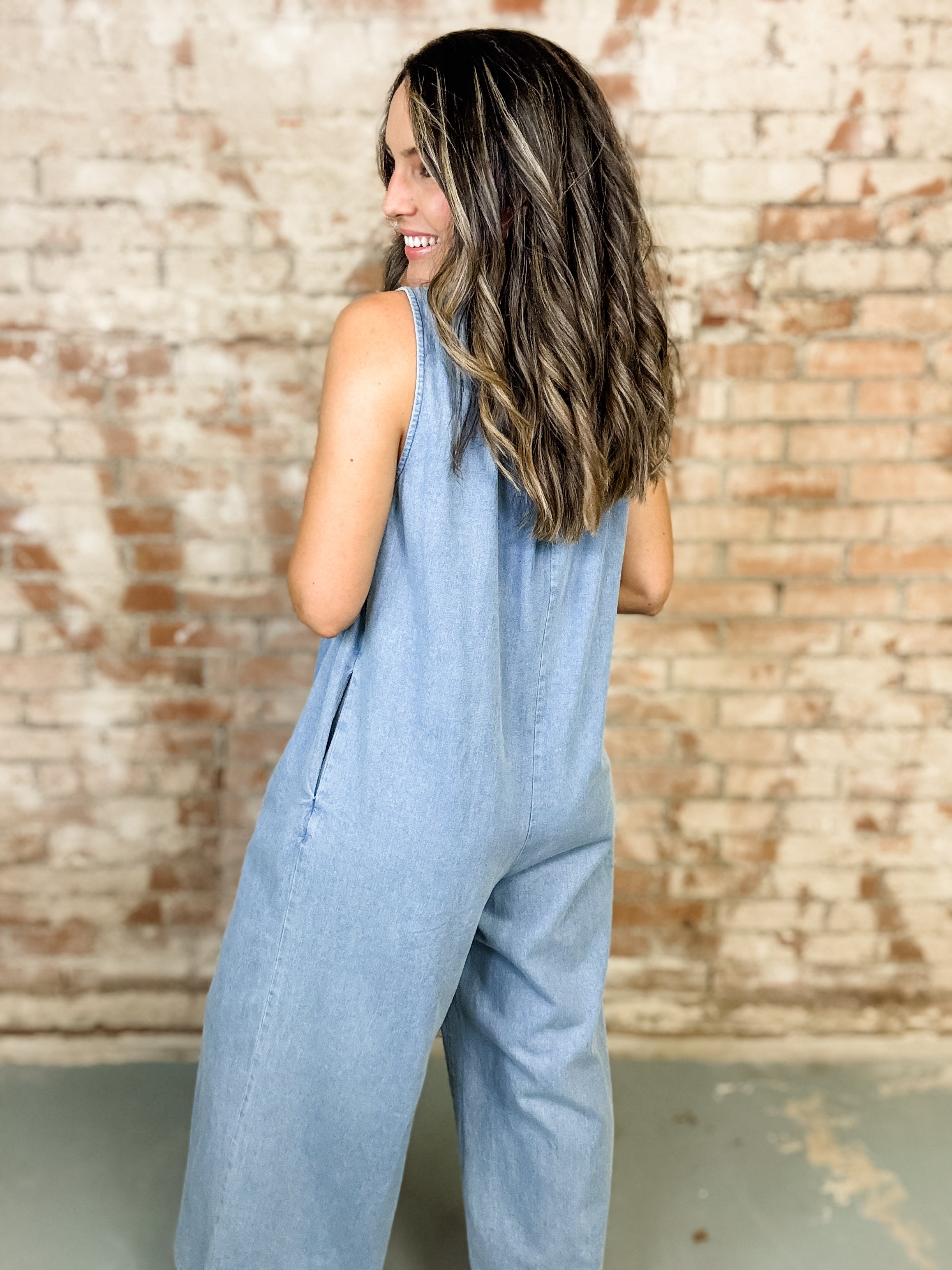 Debbie Pintuck Denim Jumpsuit