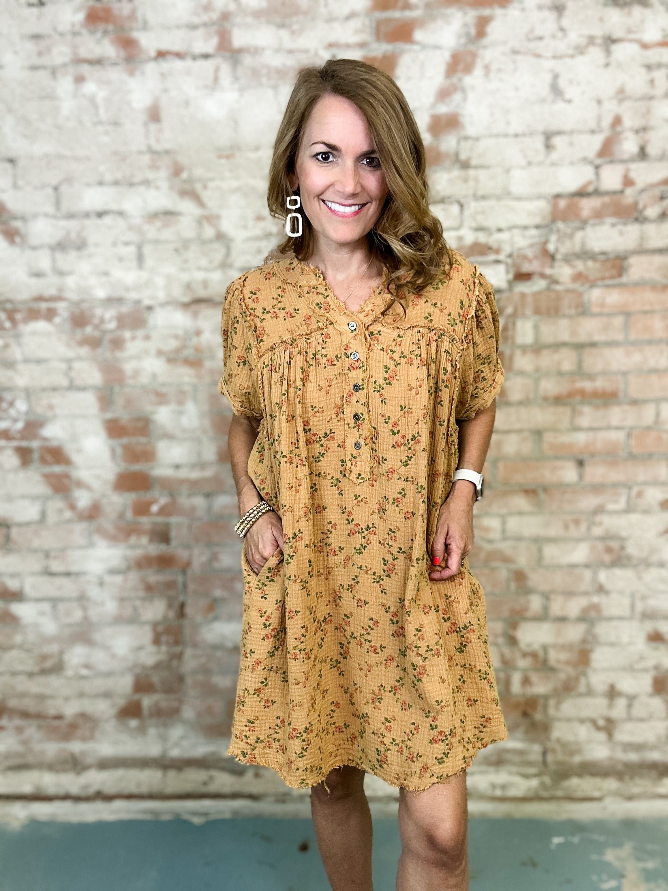 Cheryl Floral Gauze Dress