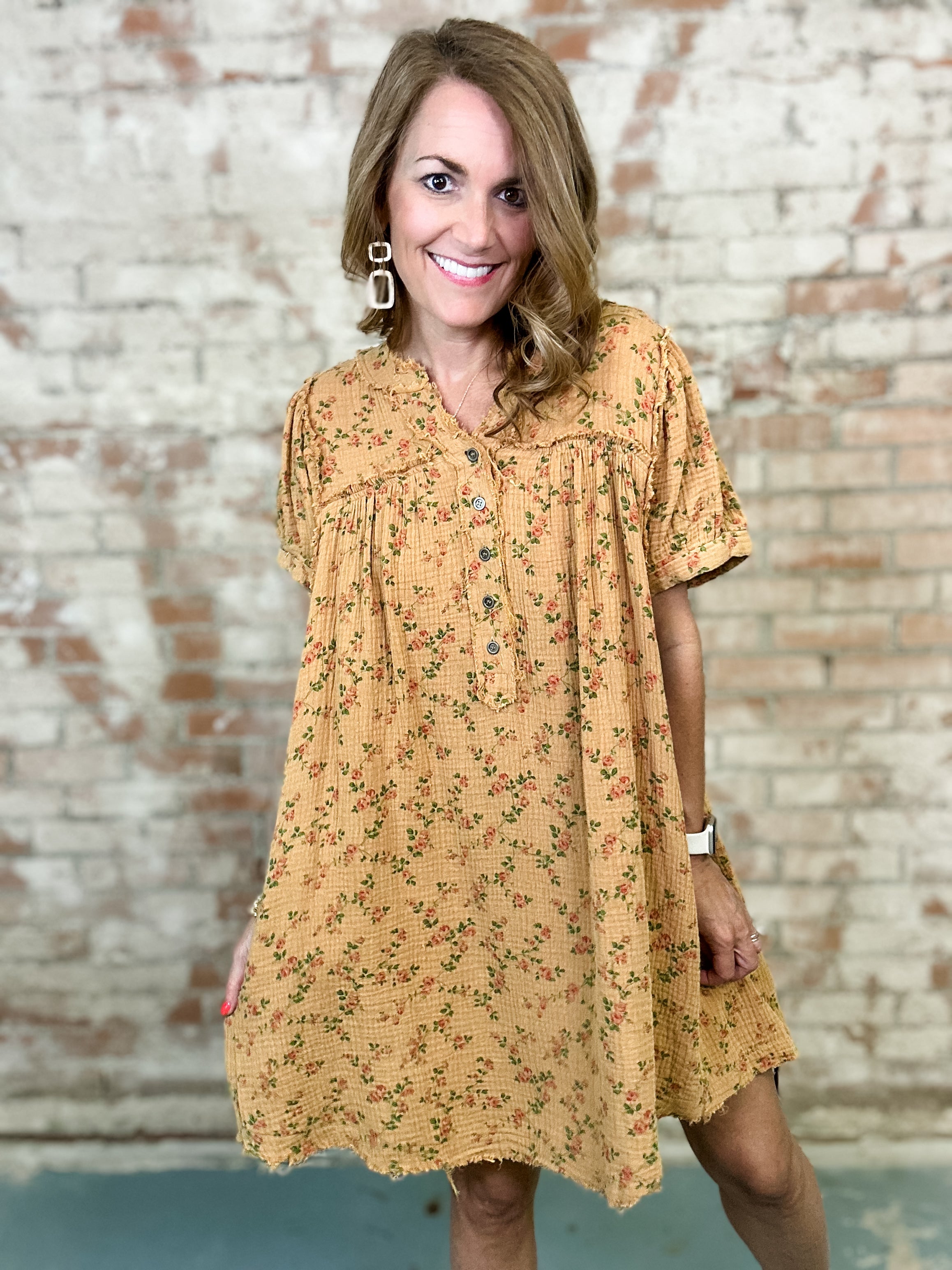 Cheryl Floral Gauze Dress