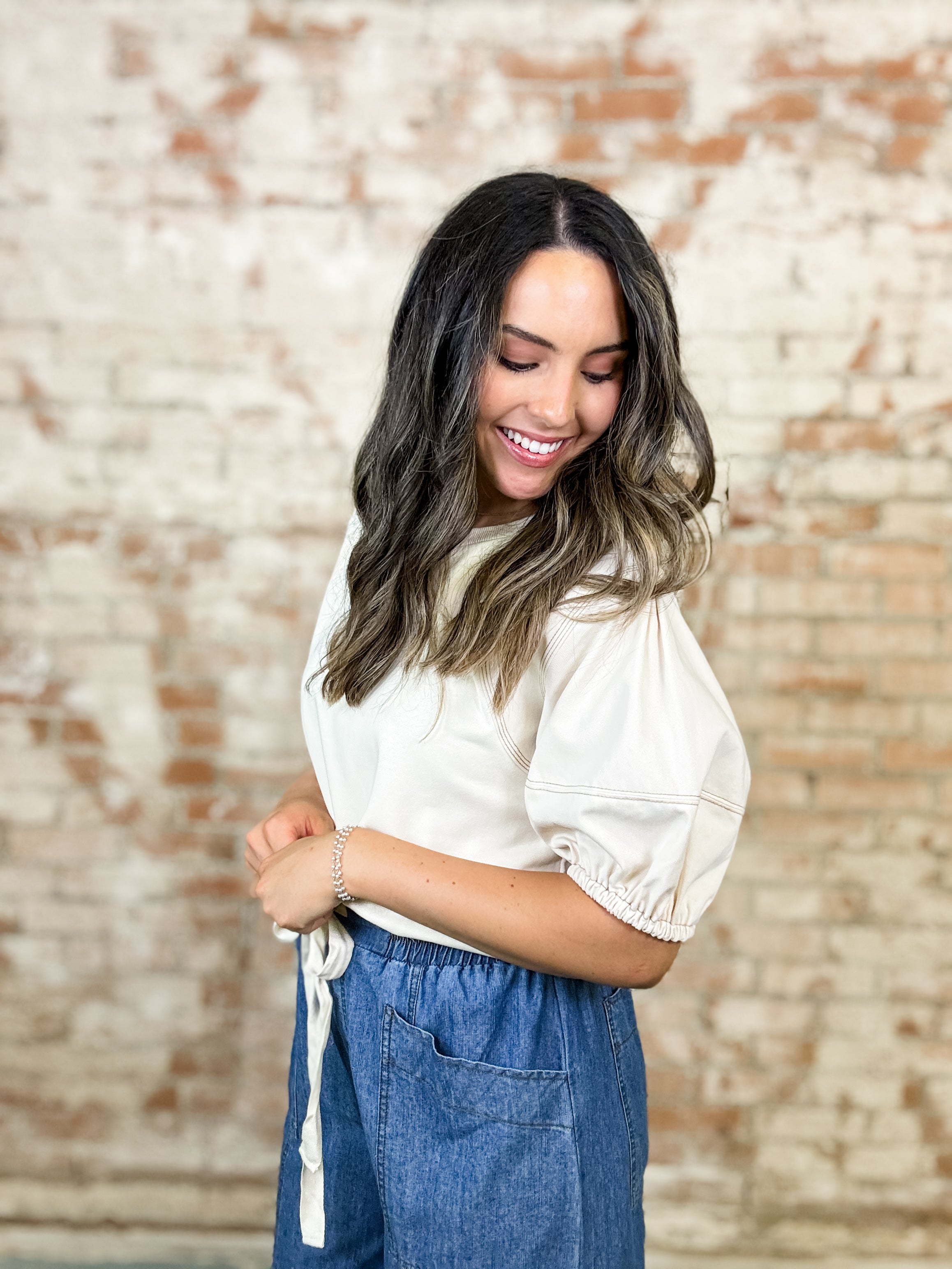 Candace Contrast Stitch Top