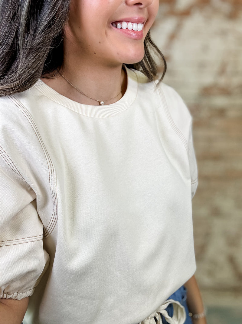 Candace Contrast Stitch Top