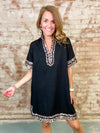 Wednesday Leopard Trim Dress