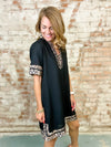 Wednesday Leopard Trim Dress