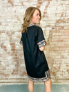 Wednesday Leopard Trim Dress
