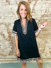 Wednesday Leopard Trim Dress