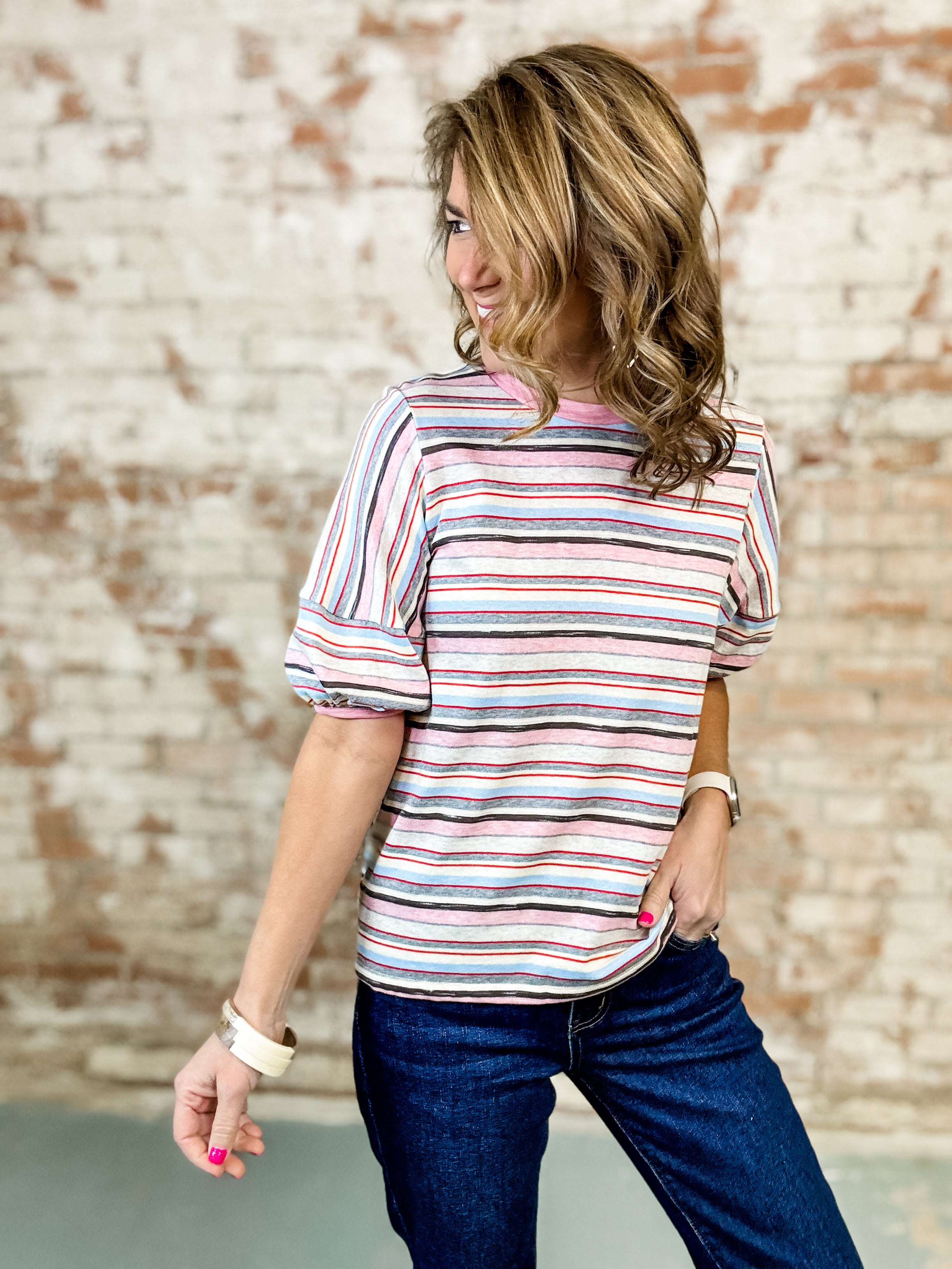 THML Marquette Stripe Knit Top