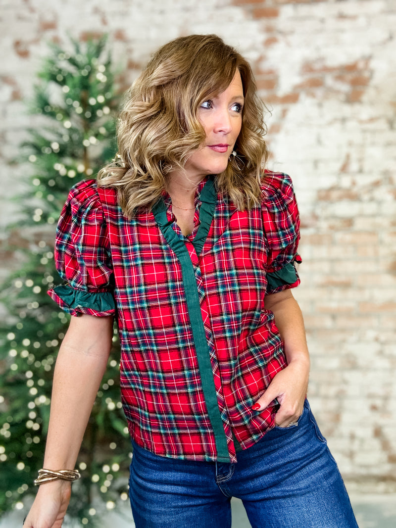 Glad Tidings Puff Sleeve Top