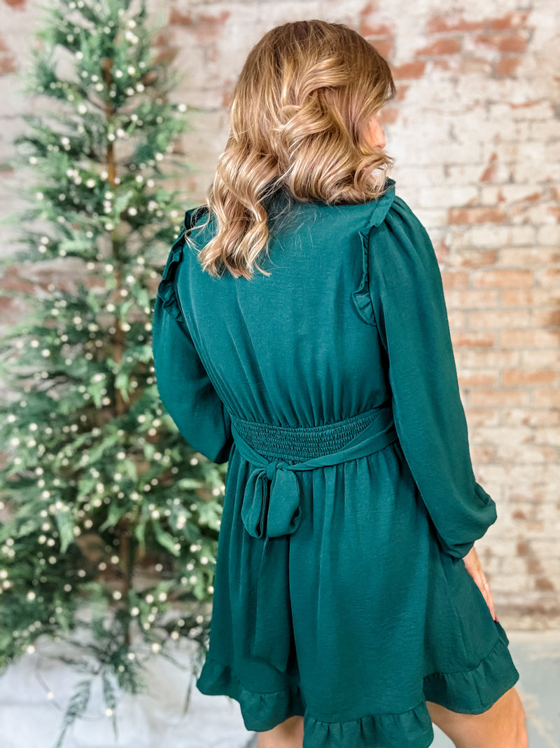 Evergreen Ruffle Dress