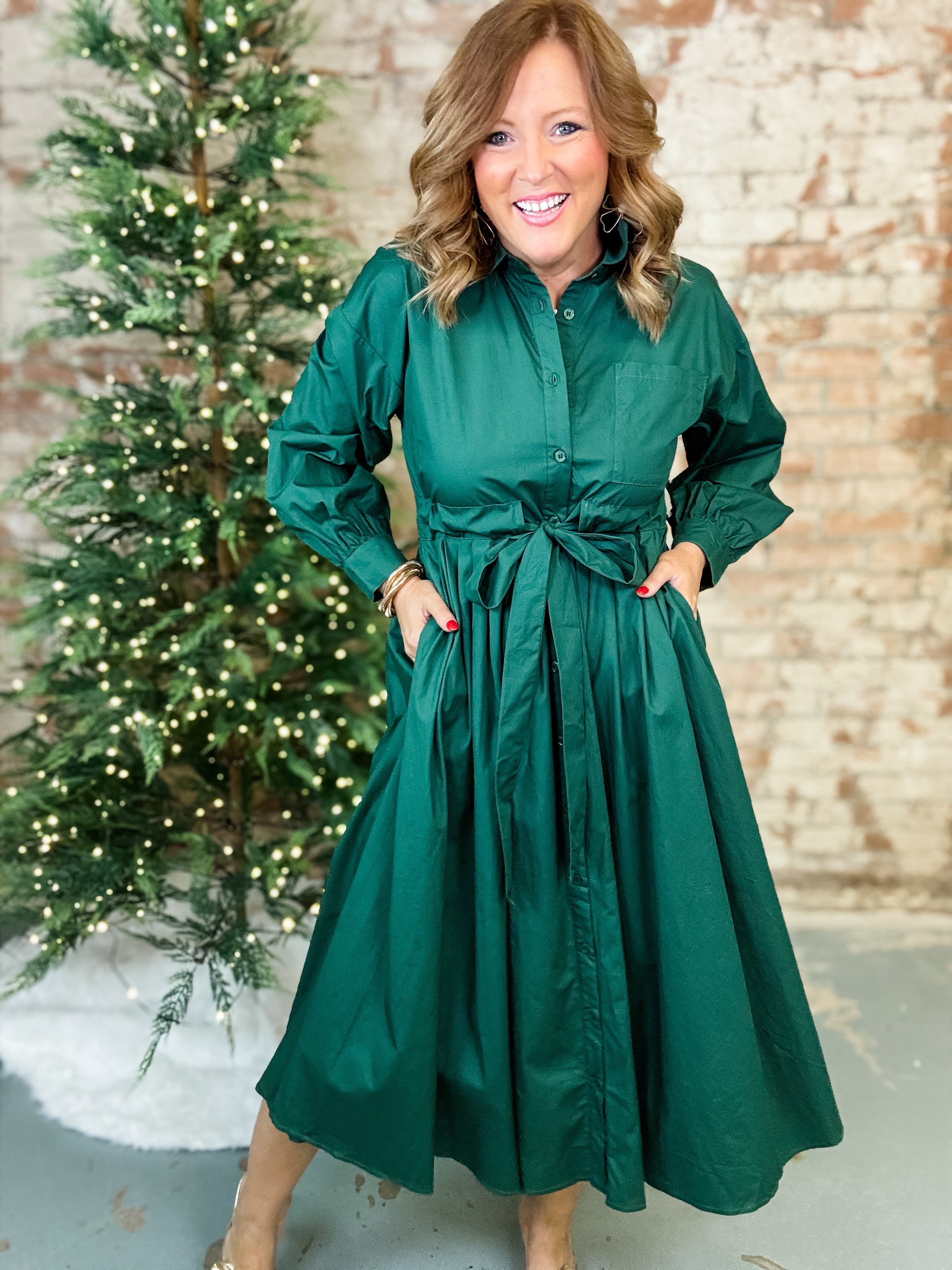 Hunter Front Pleat Dress