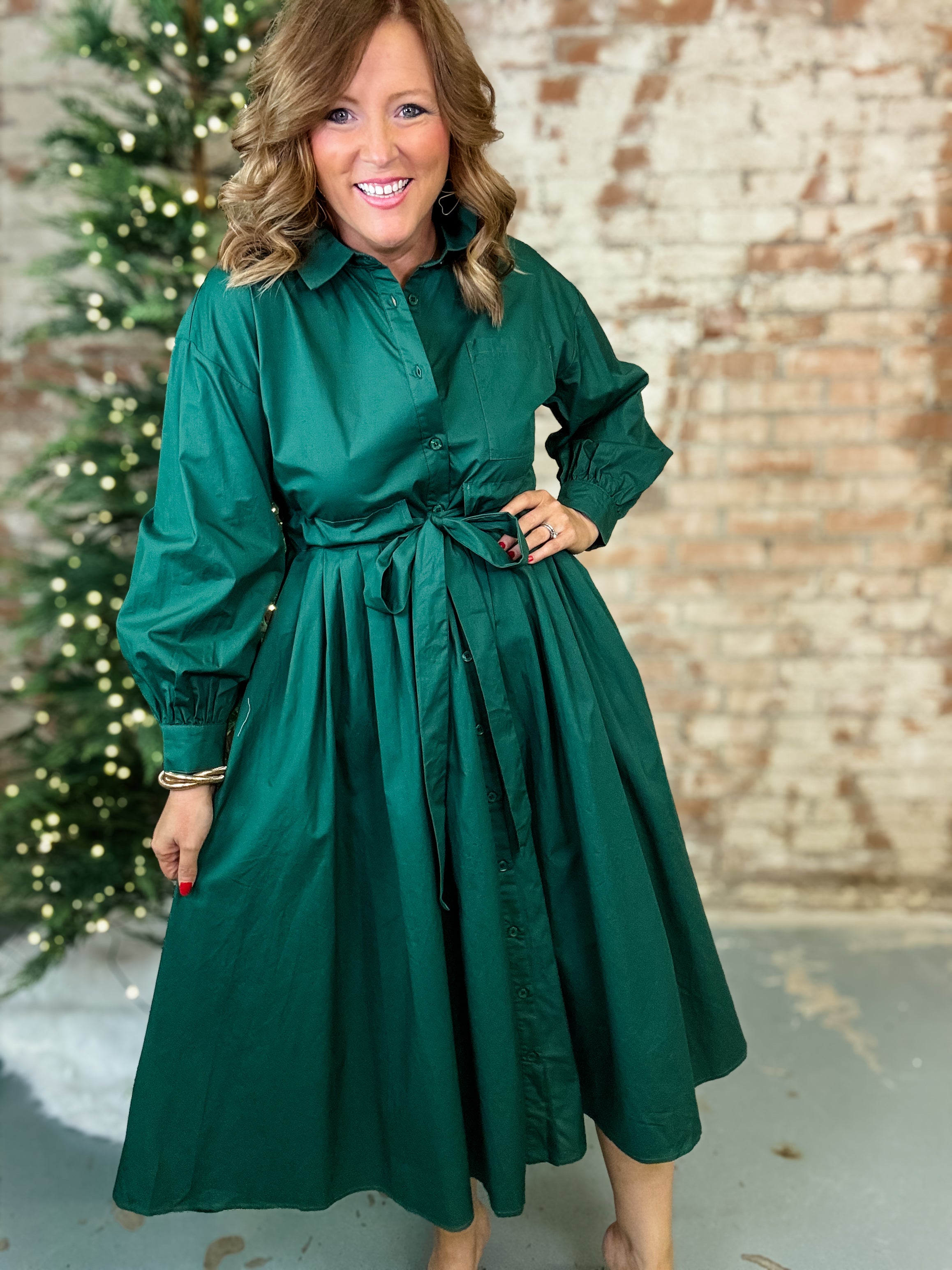 Hunter Front Pleat Dress