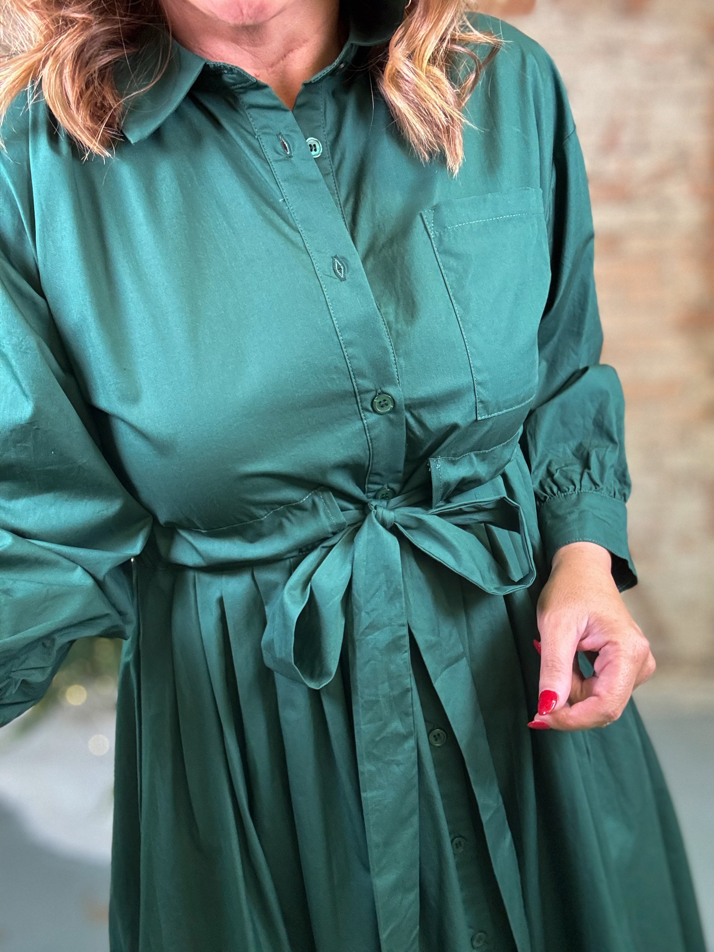 Hunter Front Pleat Dress