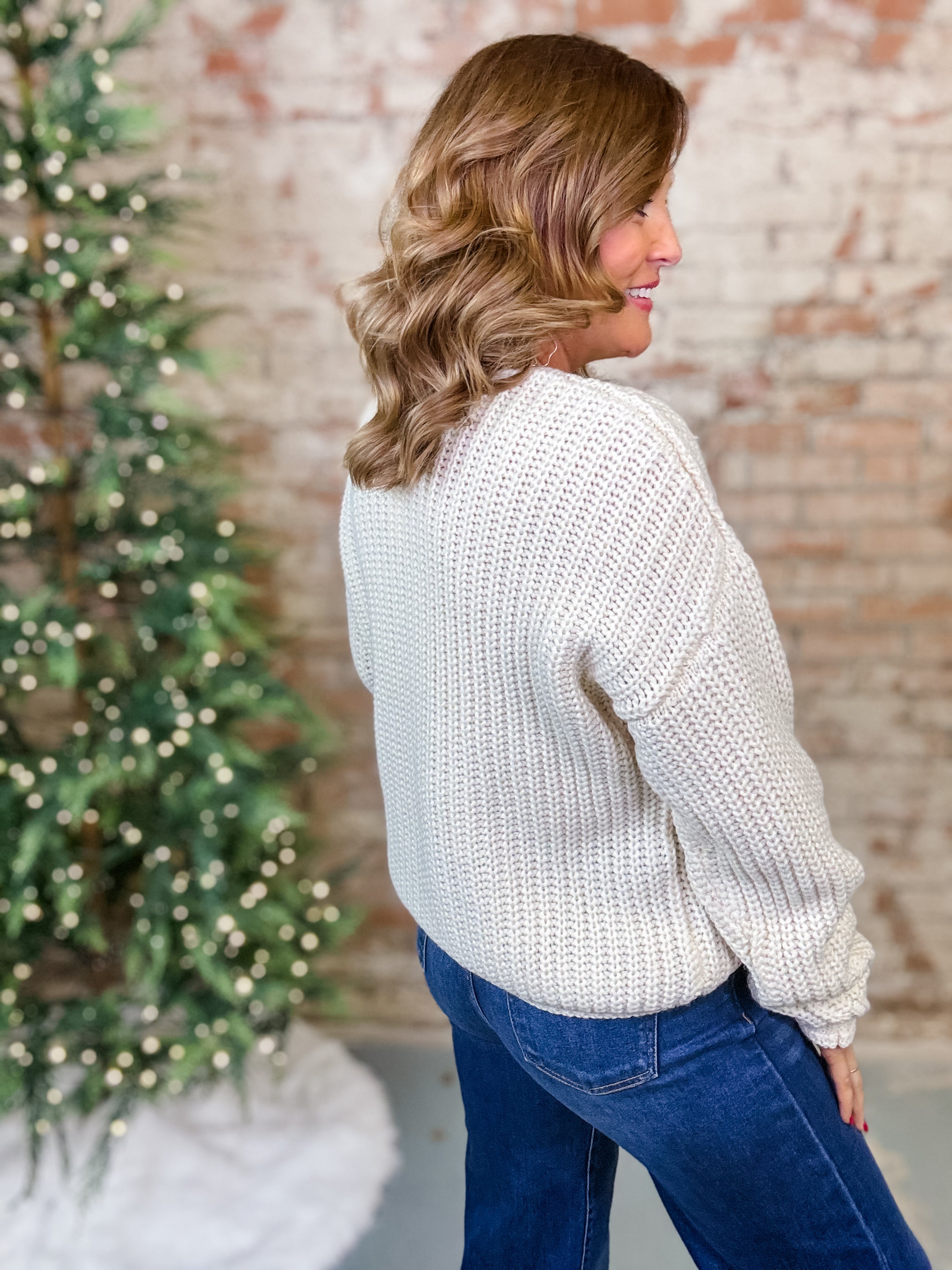 Ivory Button Sweater