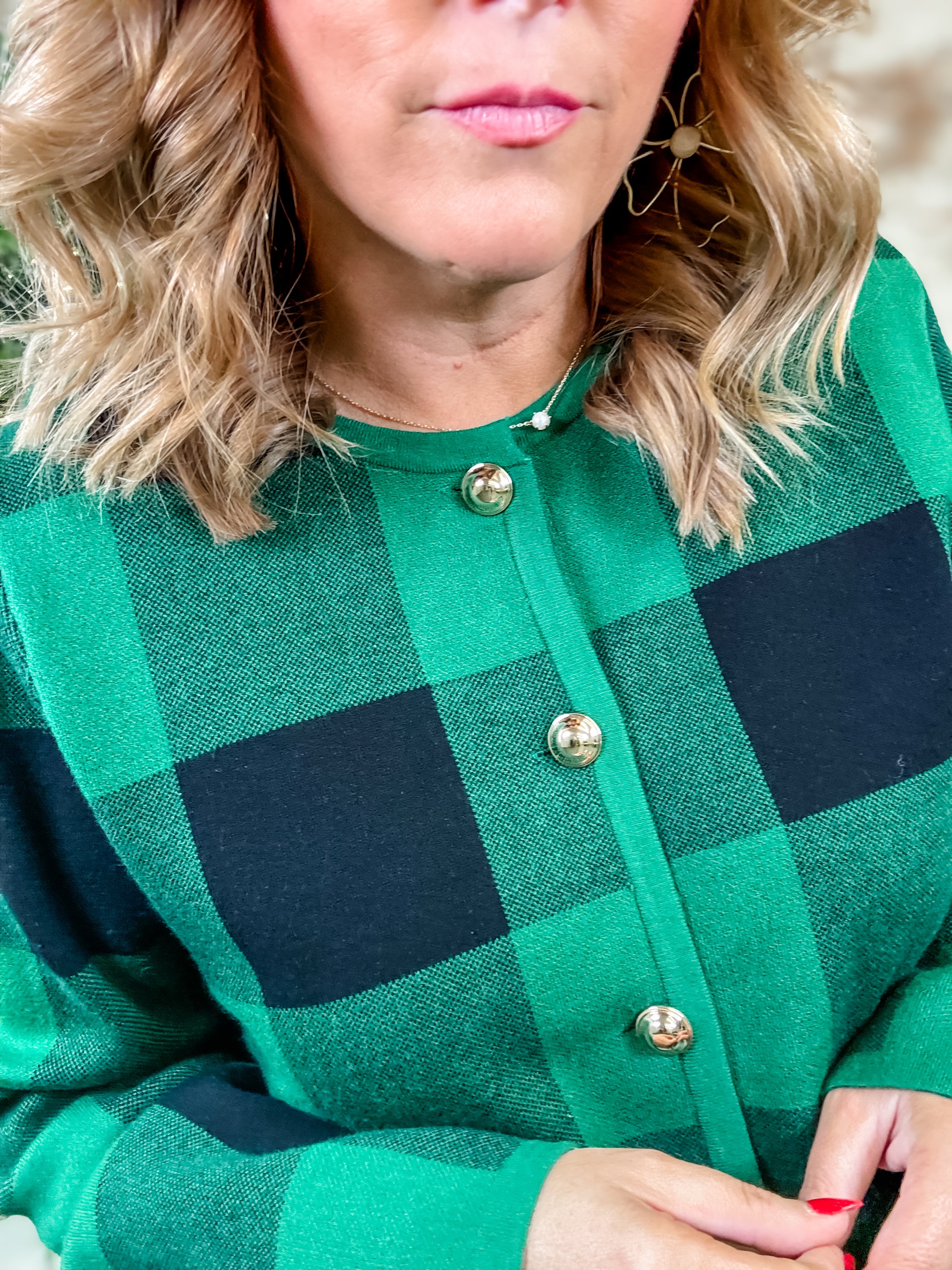 Wyndel Checkered Cardigan