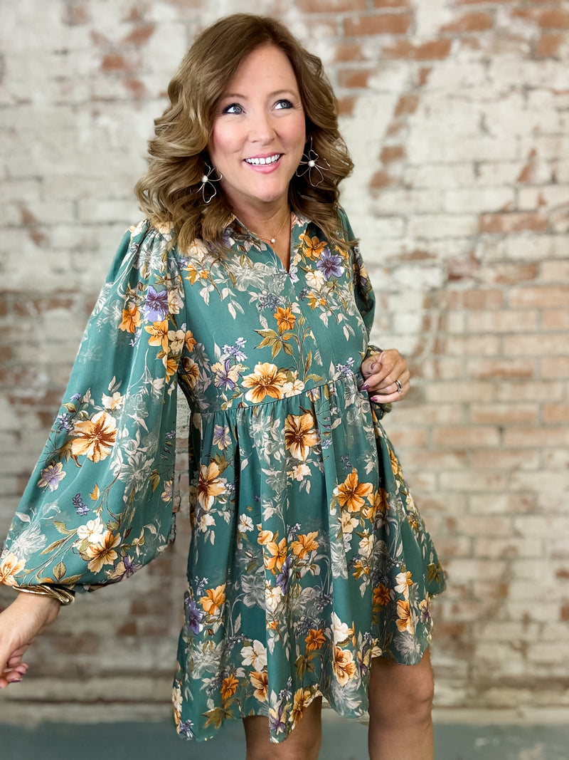 Lazo Floral Babydoll Dress
