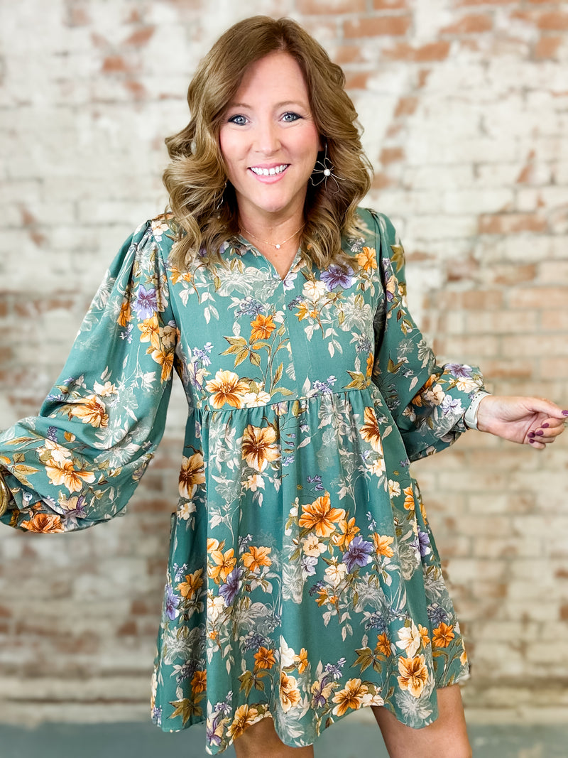 Lazo Floral Babydoll Dress