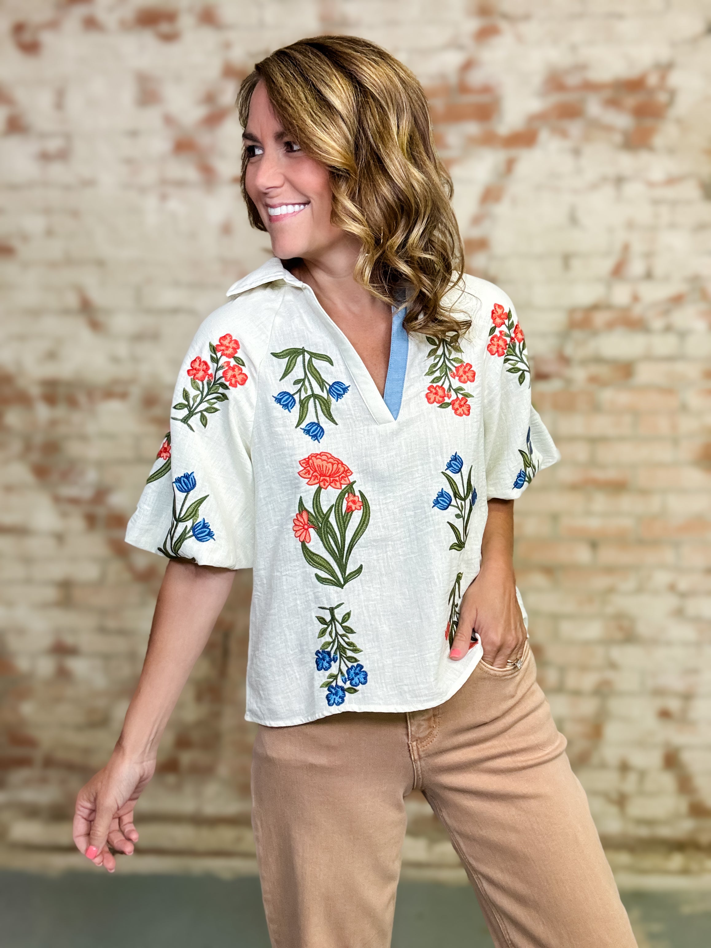THML Irvin Embroidered Top