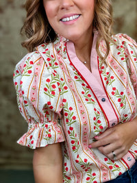 Linda Floral Stripe Top