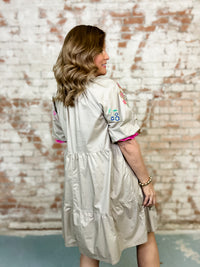 Lydia Embroidered Tiered Dress