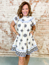 Danielle Print Trimmed Dress