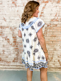 Danielle Print Trimmed Dress